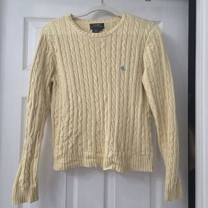 Lauren By Ralph Lauren Women's Yellow Cable Knit Sweater